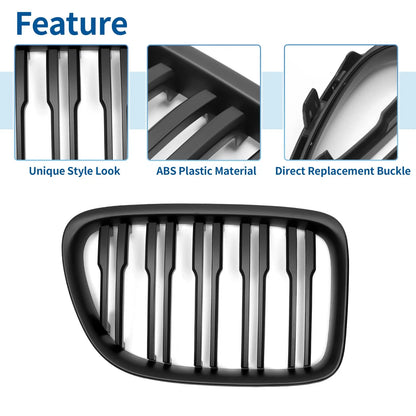 1 Pair Front Upper Bumper Grille for BMW X1 (2009-2015)