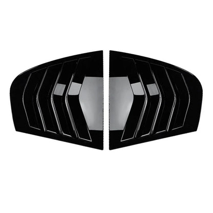 2 x Gloss Black Rear Side Glass Shutter Covers for Car