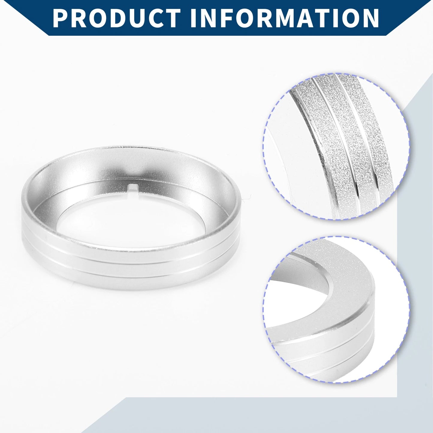Headlight Knob Cover Ring for Ford Mustang (2015–2020) Silver Tone 1 Pcs