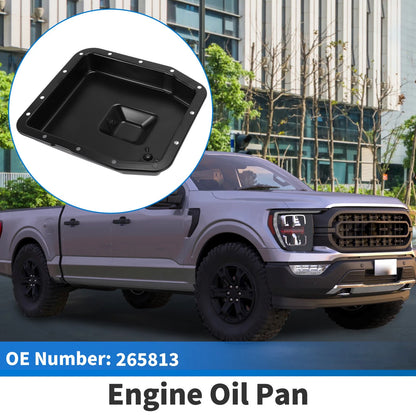 1 Pc Engine Oil Pan No.265813 for Ford F-150 (1994–2003) Iron Black
