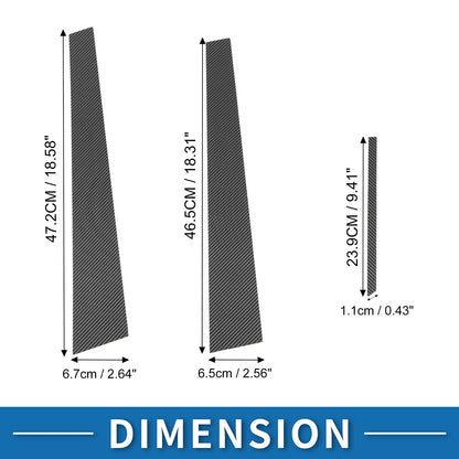 Set of 6 Door Pillar Window Trim for Toyota Camry (2002–2006) Carbon Fiber
