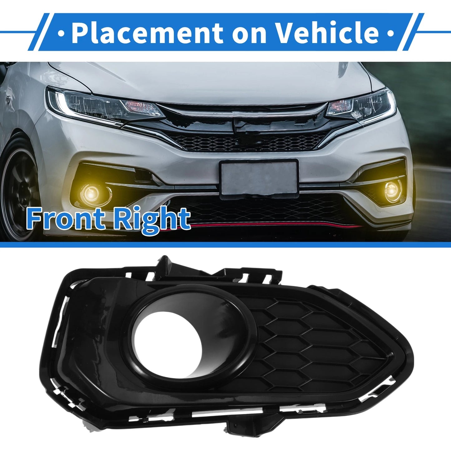 Front Right Fog Light Grill No. 71103T5HH60 for Honda Fit (2018–2019)