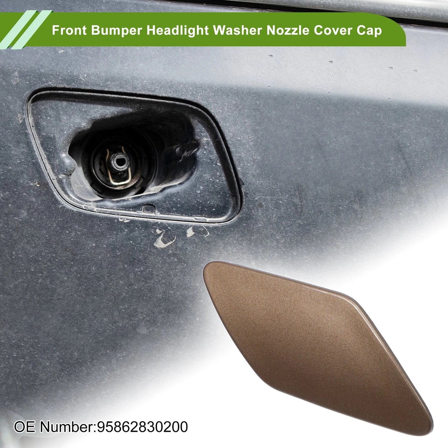 Washer Nozzle Cover Cap for Porsche Cayenne 2011-2014 (2 x Brown)