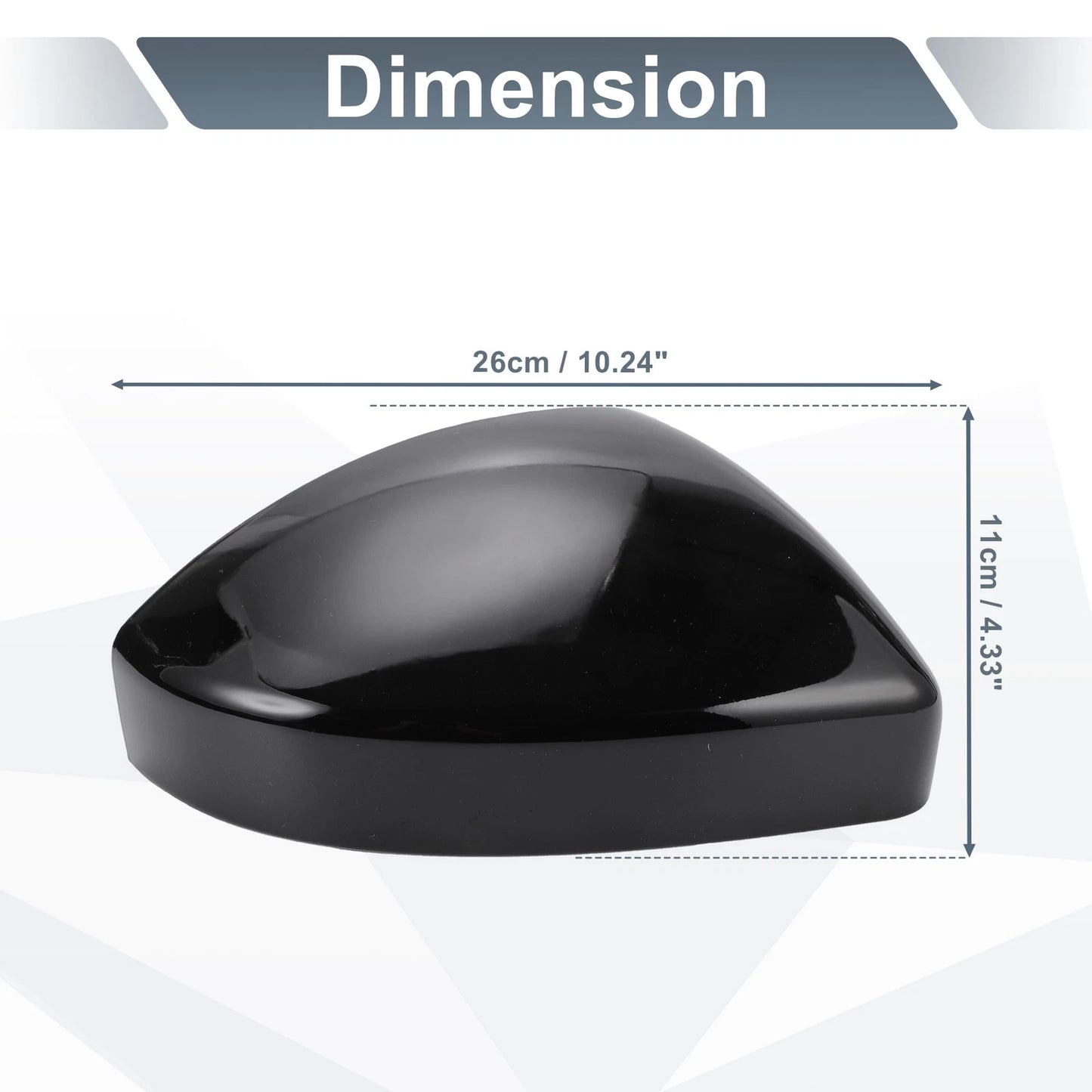 Set of 2 Rearview Mirror Cover Caps Gloss Black for Jaguar E-Pace (2018–2023)