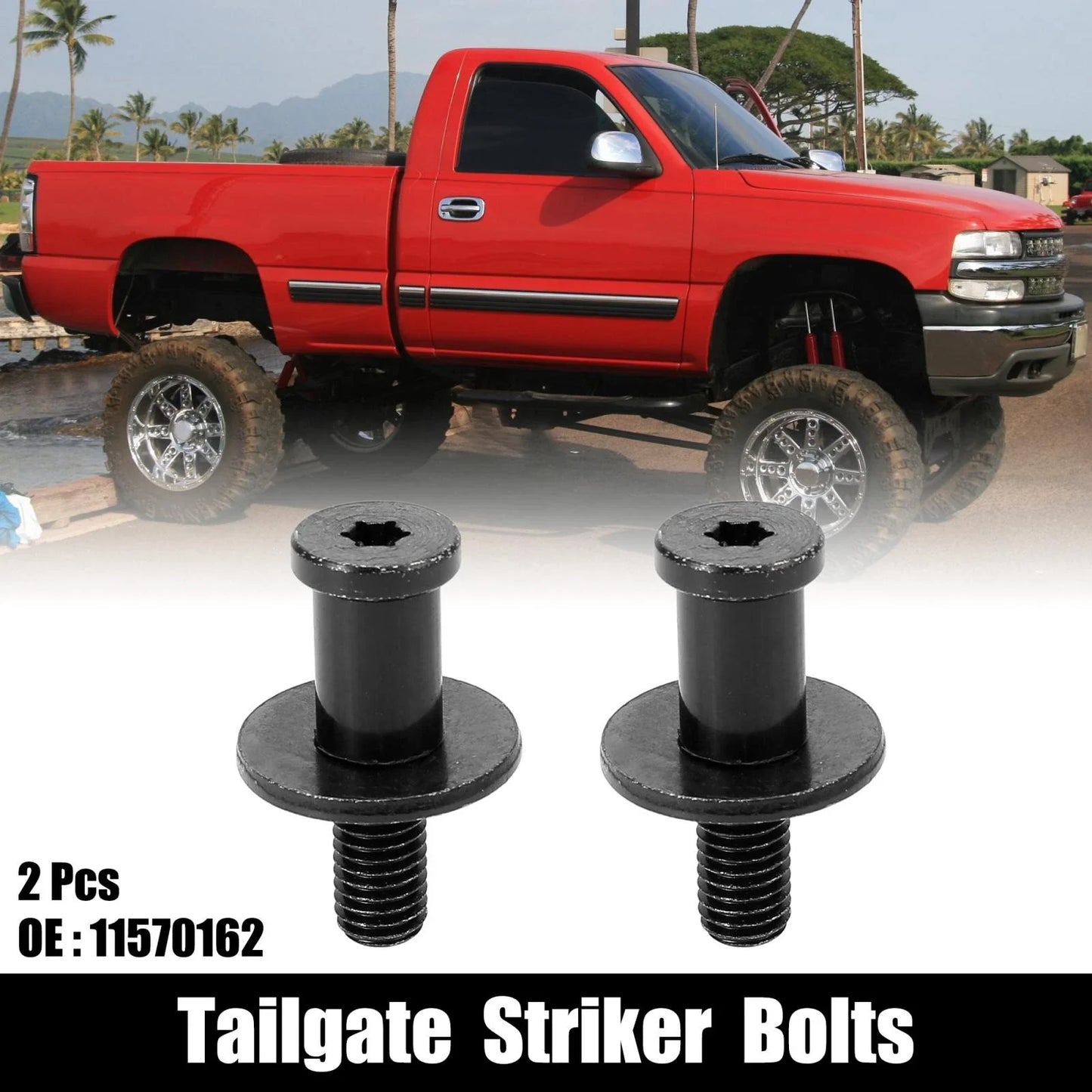 2 x Car Tailgate Latch Striker Bolts for Chevrolet Silverado 2500 (1999-2004)