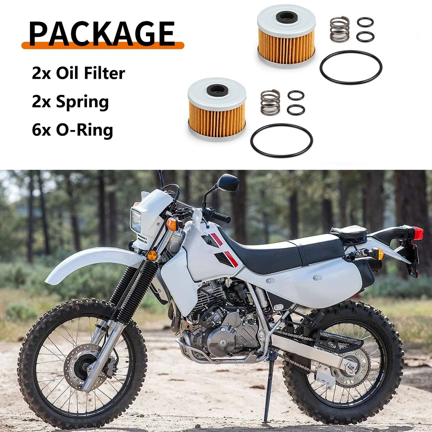 2 x Oil Filter & Spring O-Ring for Honda XR Series