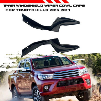 Pair Front Windshield Wiper Cowl Side Covers Caps for Toyota Hilux (2015–2017)