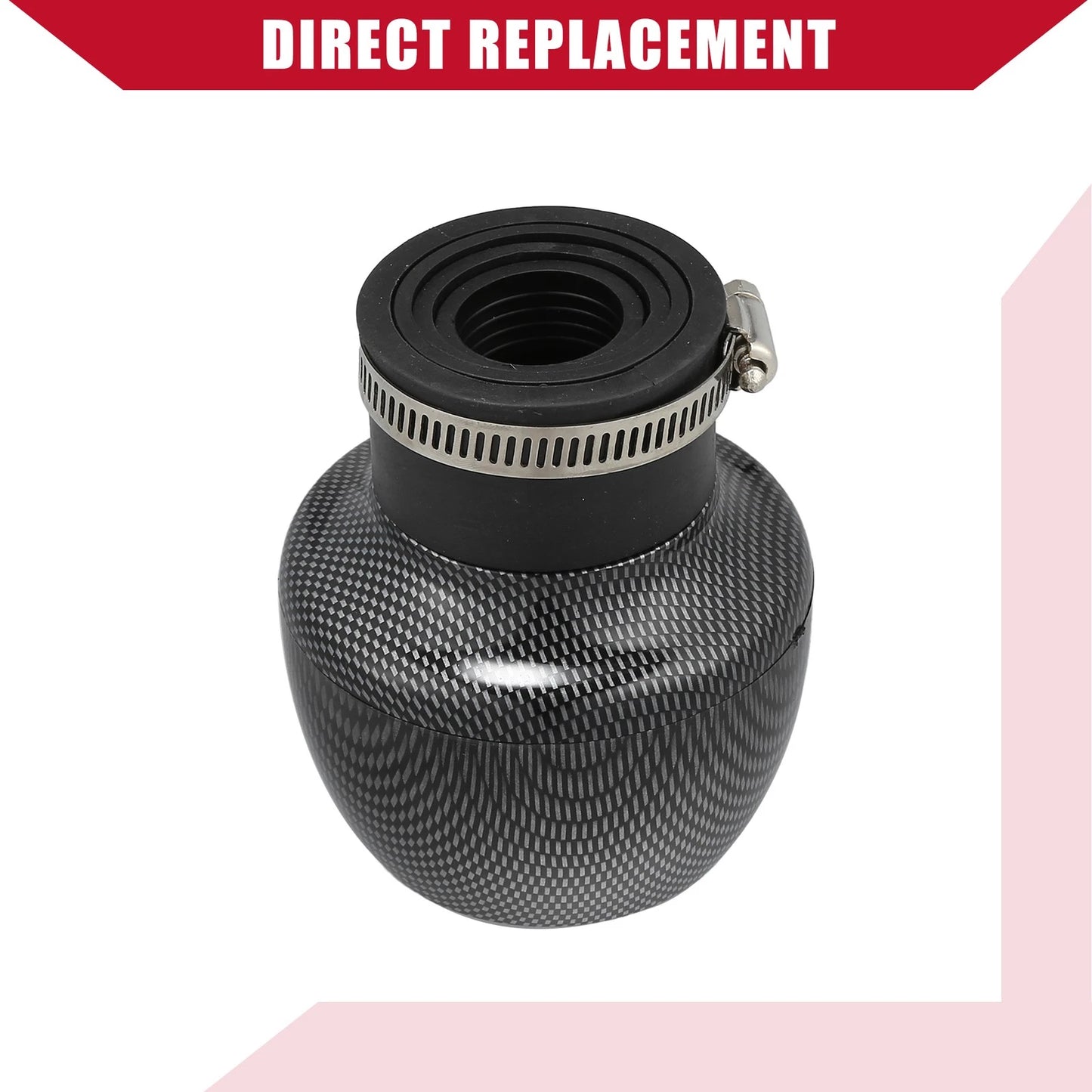 Air Cleaner Filter for Motorcycle (28-48mm, Carbon Fiber Pattern, Black)