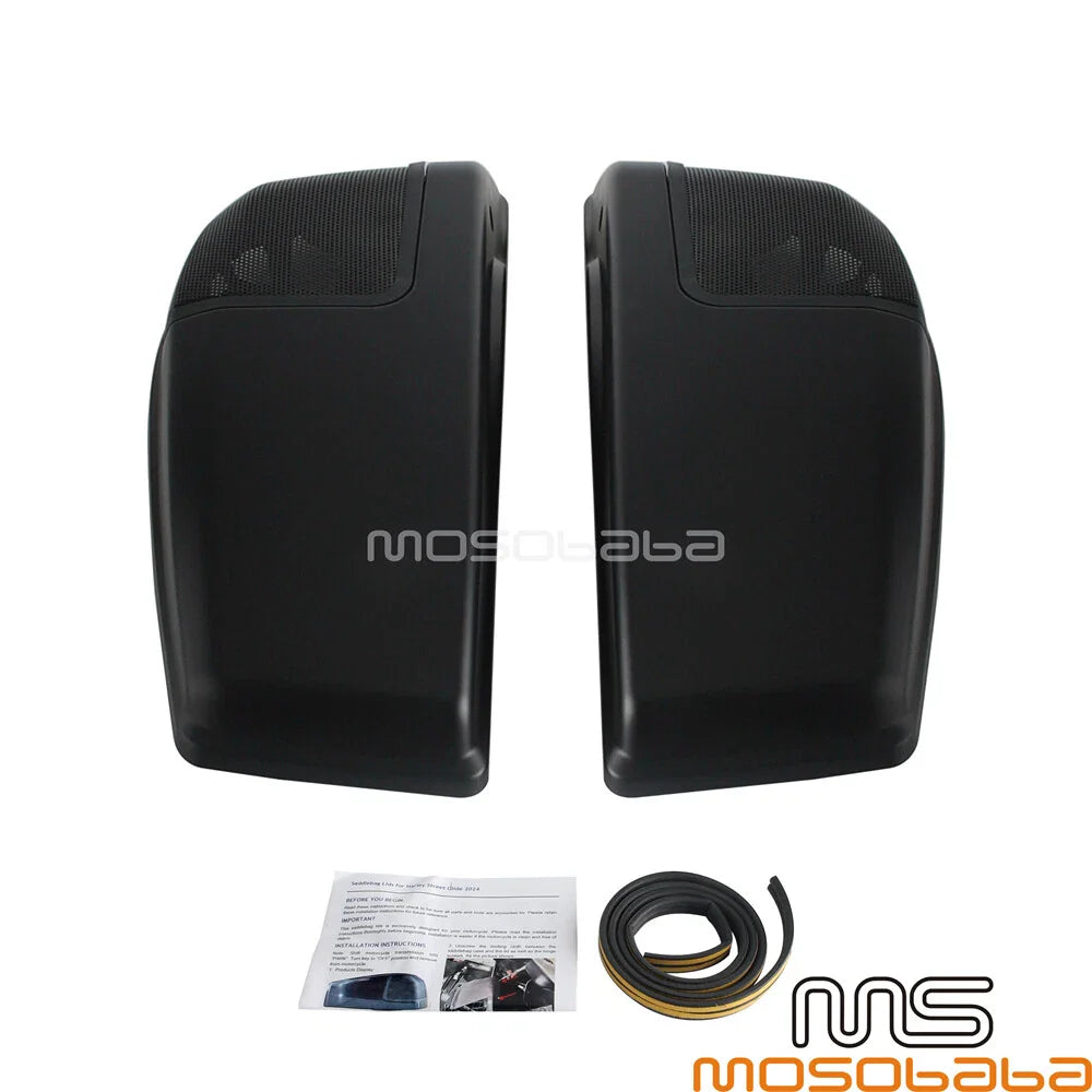 Black Saddlebag Speaker Lids Covers for Harley Road Glide FLTRX & Street Glide FLHX (2015-2023)