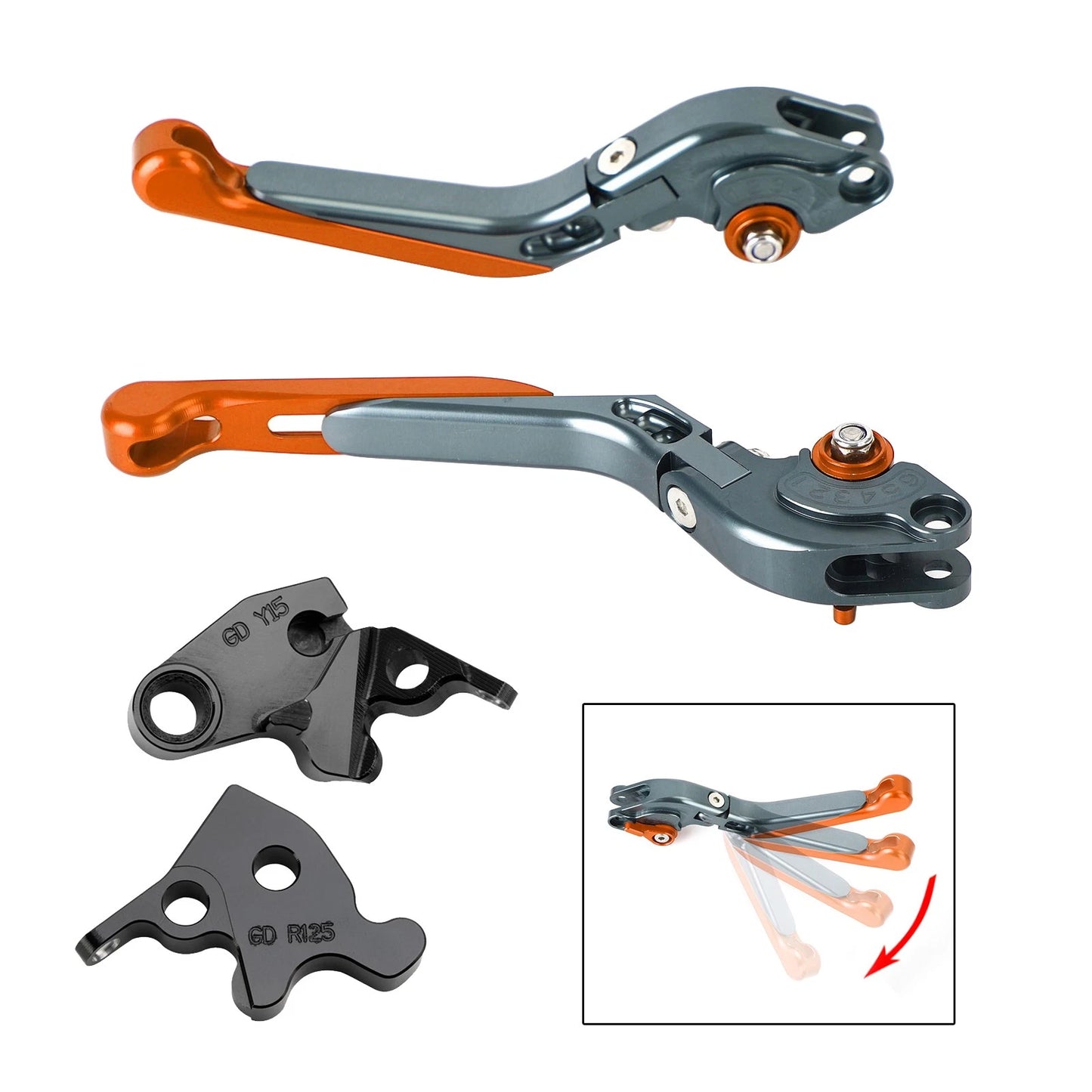 Adjustable Brake Levers Clutch for KTM 390 (2019) Black A1