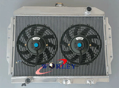 Aluminum Radiator & Fans for AMC AMX Ambassador Gremlin Javelin V8 (58-74)