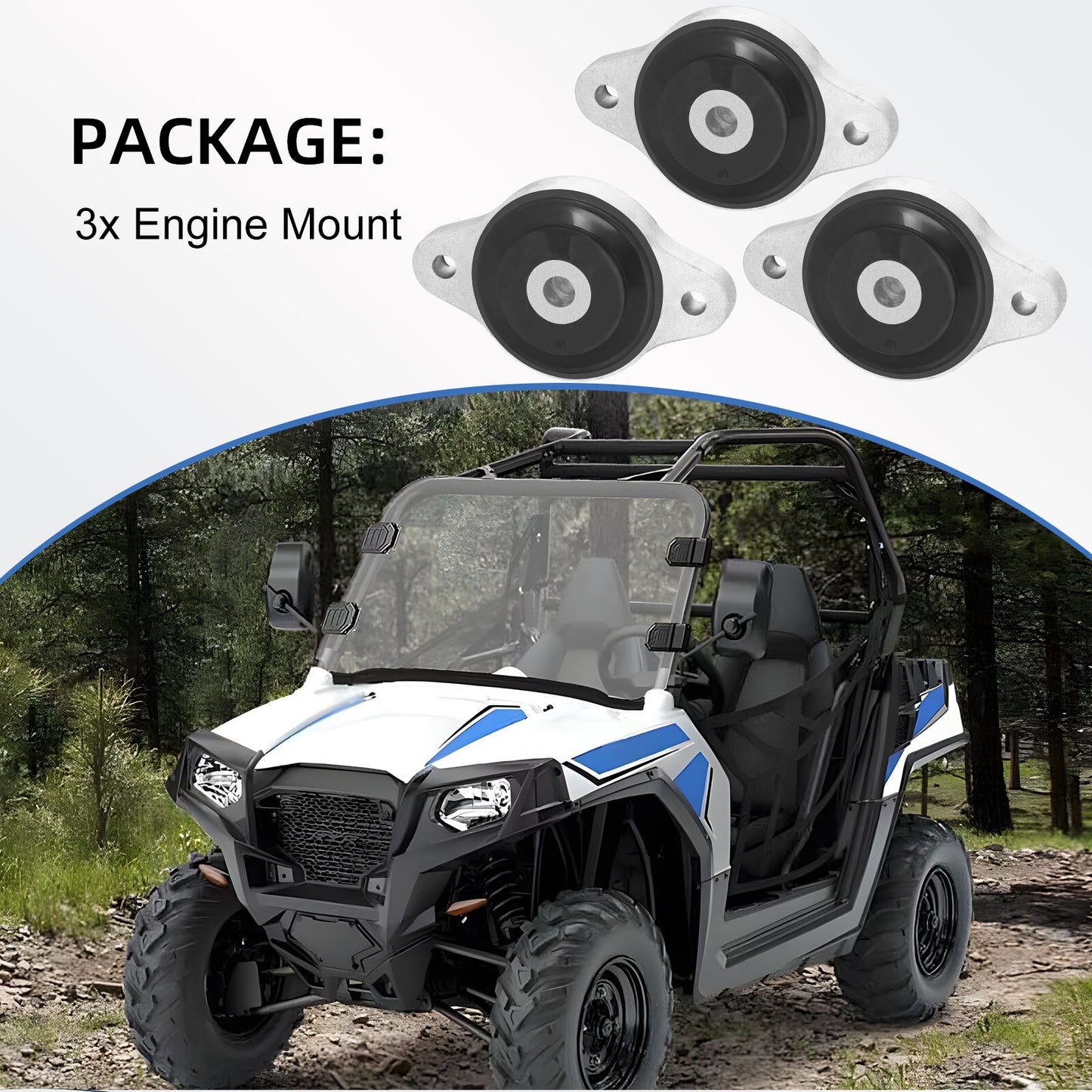 Set of 3 Engine Mounts for Polaris RZR 800 (2008–2014)