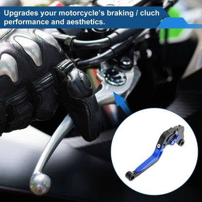 Brake Clutch Levers for Kawasaki ZX10R (2006–2015) Black Head Blue Handle 1 Pair