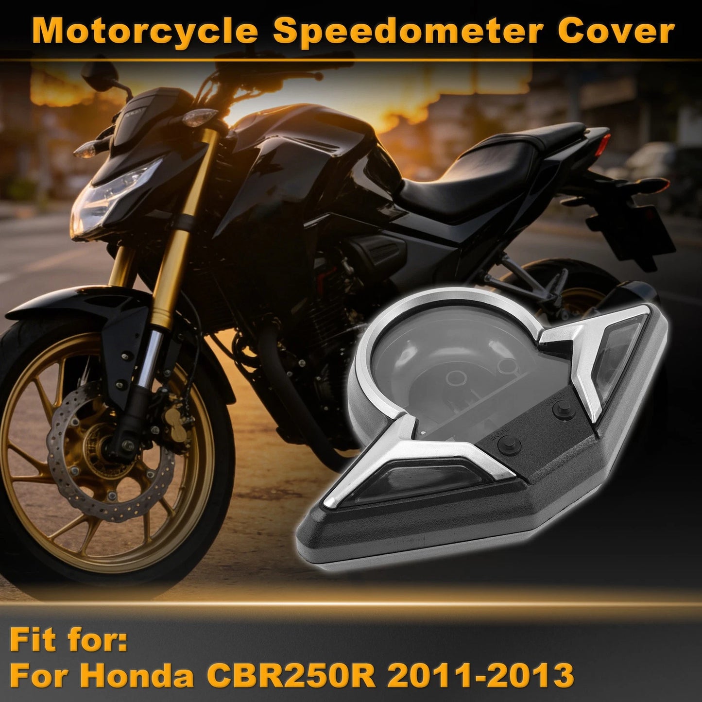 Speedometer Gauge Cover for Honda CBR250R (2011–2013) Black Plastic