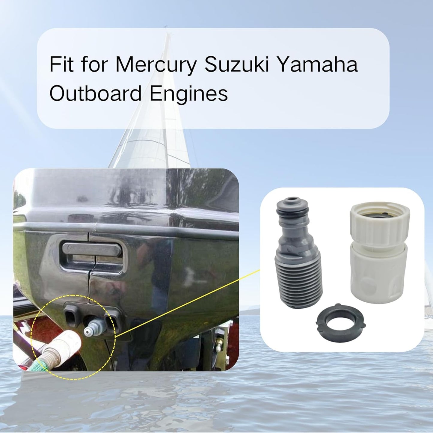 Outboard Flush Kit for Mercury Mariner Yamaha Suzuki Engines (Various Years)