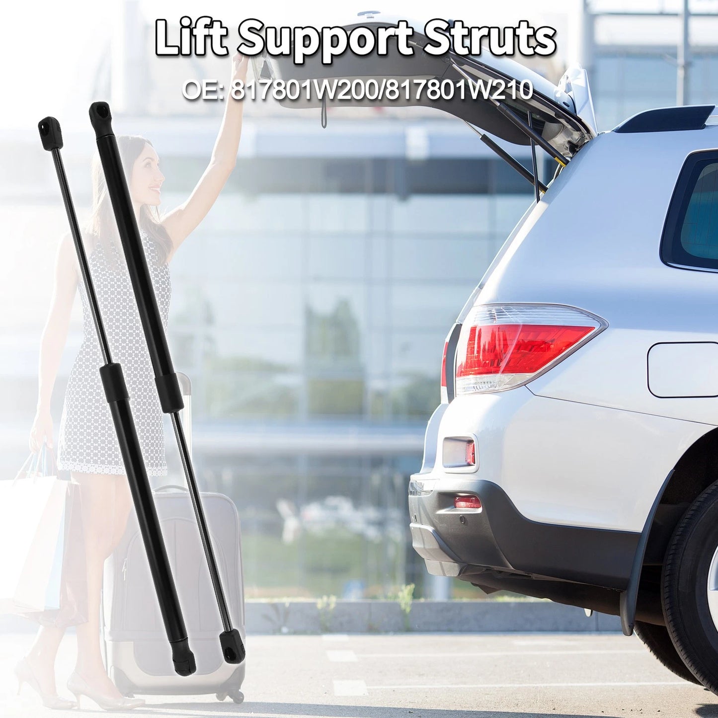 Rear Hatch Lift Supports Struts for Kia Rio (2012–2017) L4 1.6L