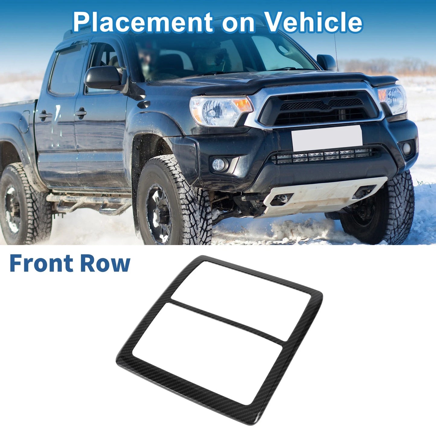 Front Row Headlight Trim Bezel for Toyota Tacoma (2016–2023) Carbon Fiber Black