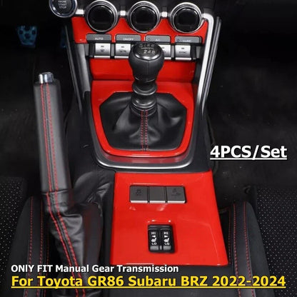 Red Interior Console Dash Cover Trim for Toyota GR86 Subaru BRZ (2022–2024)