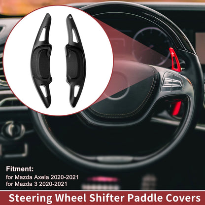 Set of 2 Black Aluminum Alloy Steering Wheel Paddles for Mazda Axela (2020–2021)
