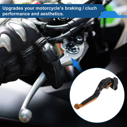 Adjustable Brake Clutch Levers for Kawasaki Vulcan S 650 (2015–2023) Black Orange