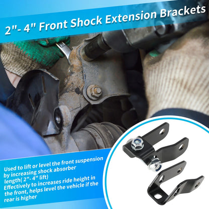 2"-4" Front Shock Extenders for Chevrolet GMC K1500 K2500 4WD (1988–1998)