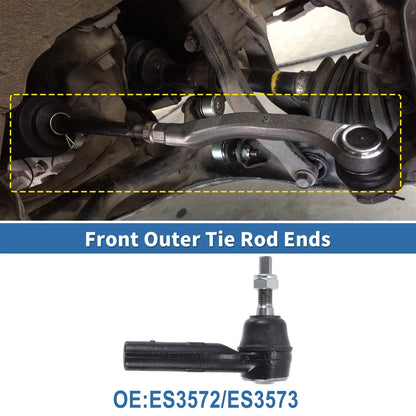2X Front Outer Tie Rod End Links for Dodge Dakota (2000–2004) No. ES3572/ES3573