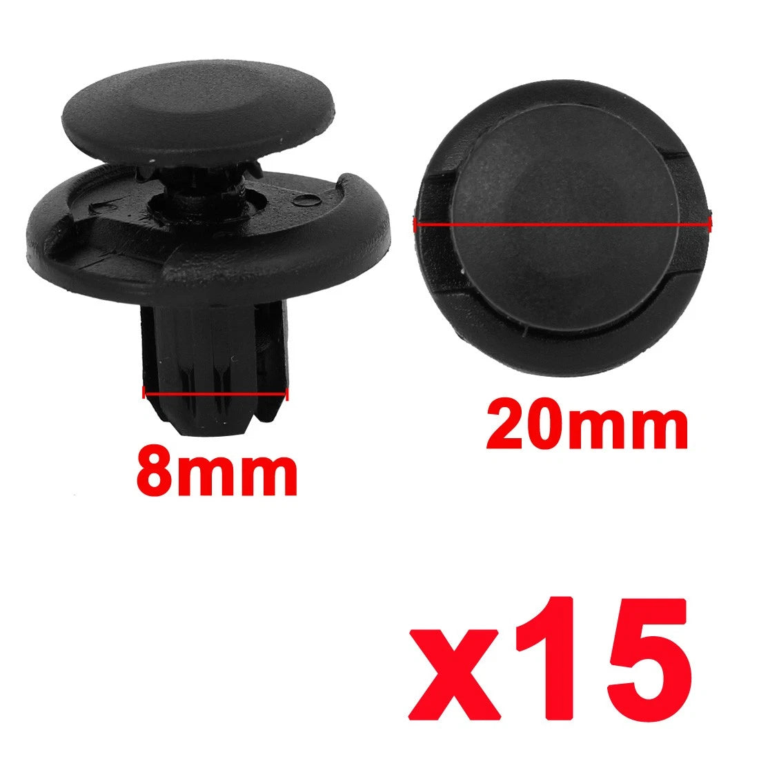 15 Pcs Nylon Rivet Fastener Clips for Honda (8mm)