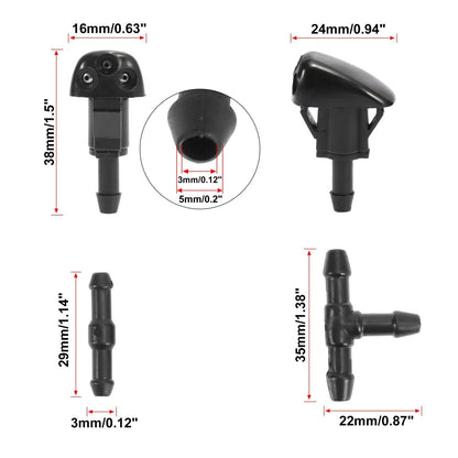 7 x Windshield Wiper Fluid Squirter Nozzles for Hyundai Tiburon (2003-2008)
