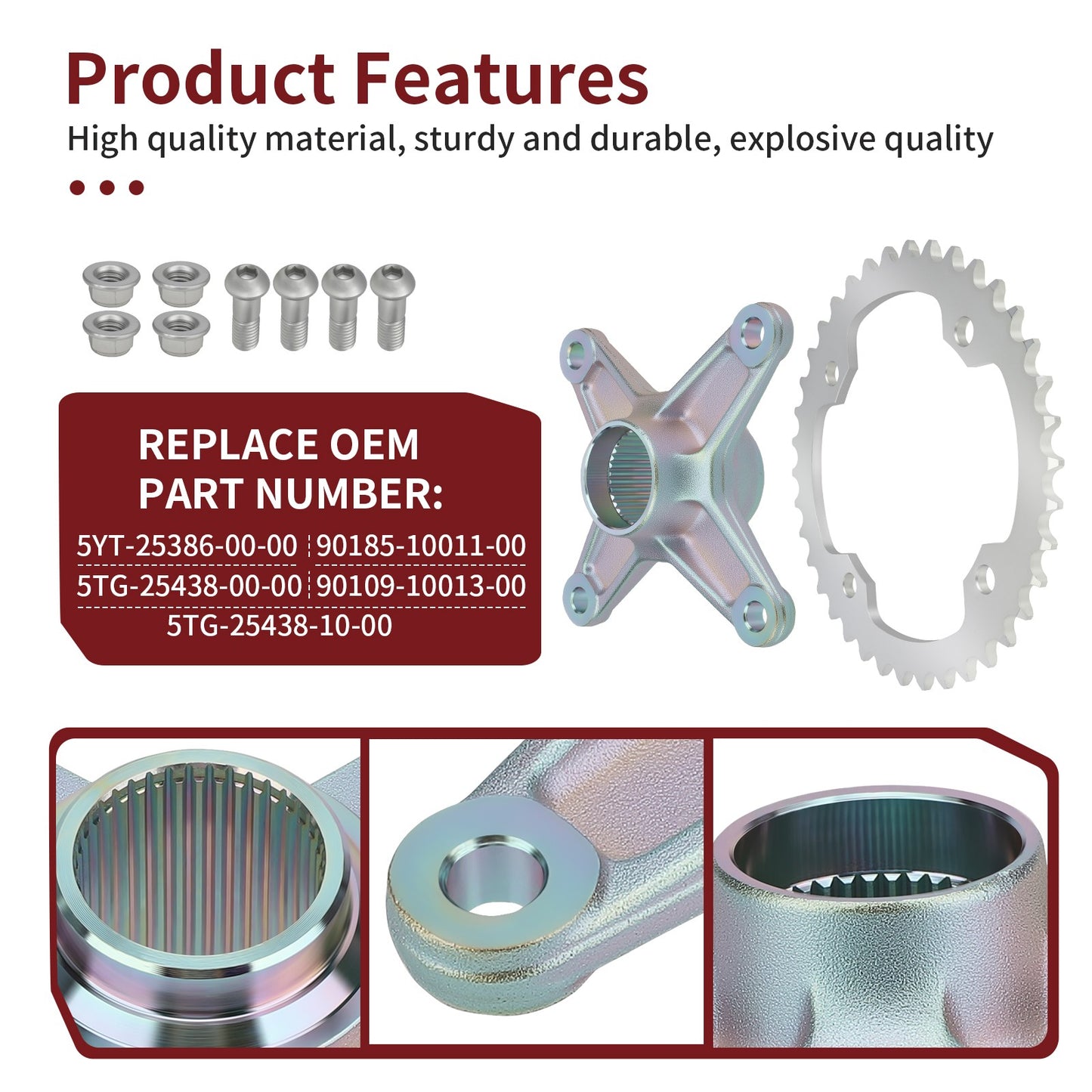 Rear Axle Sprocket & Hub Kit for Yamaha Raptor YFM250/YFM350 (2004–2013)