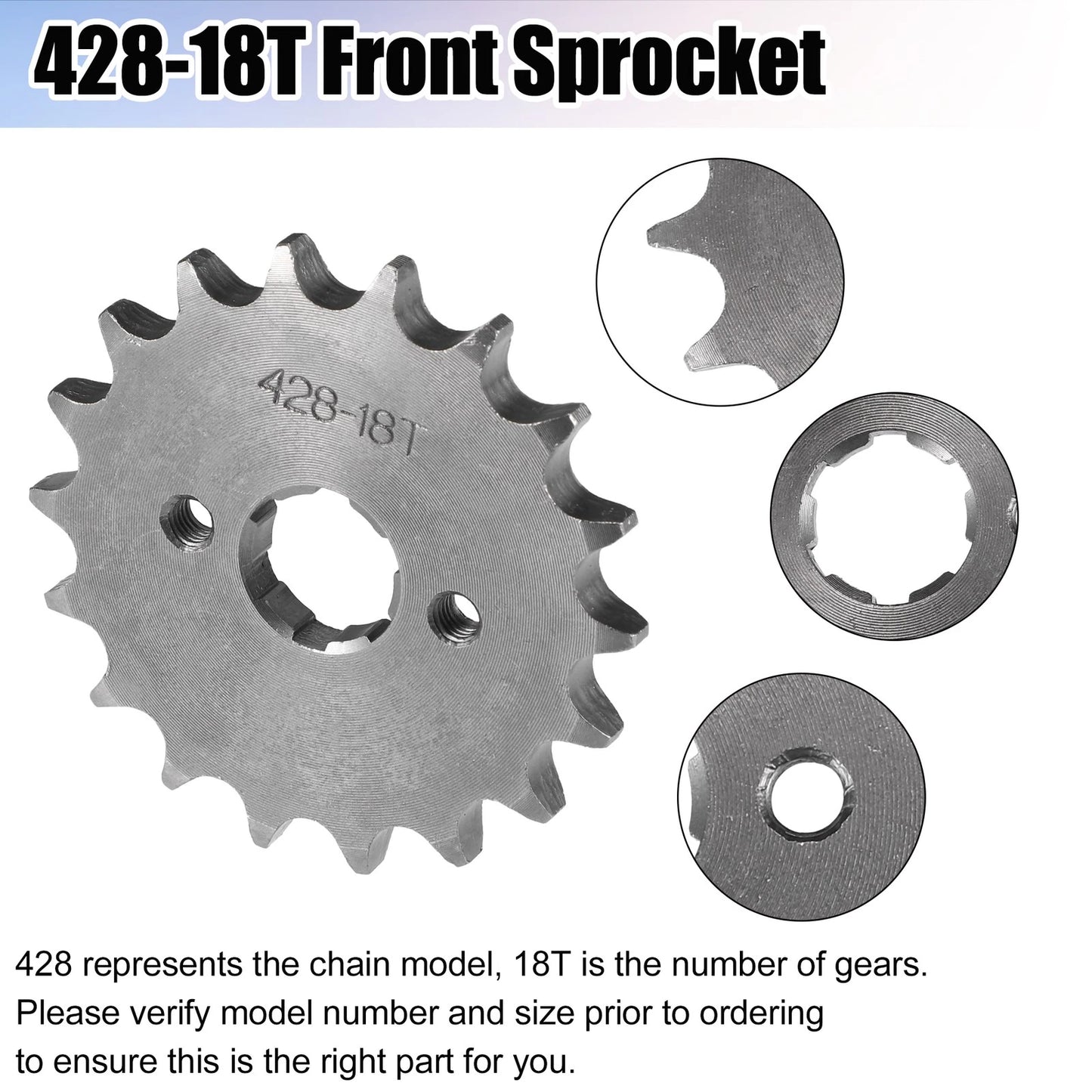 Set of 1 Front Engine Sprocket 428 18T 20mm for Dirt Bike Mini Bike