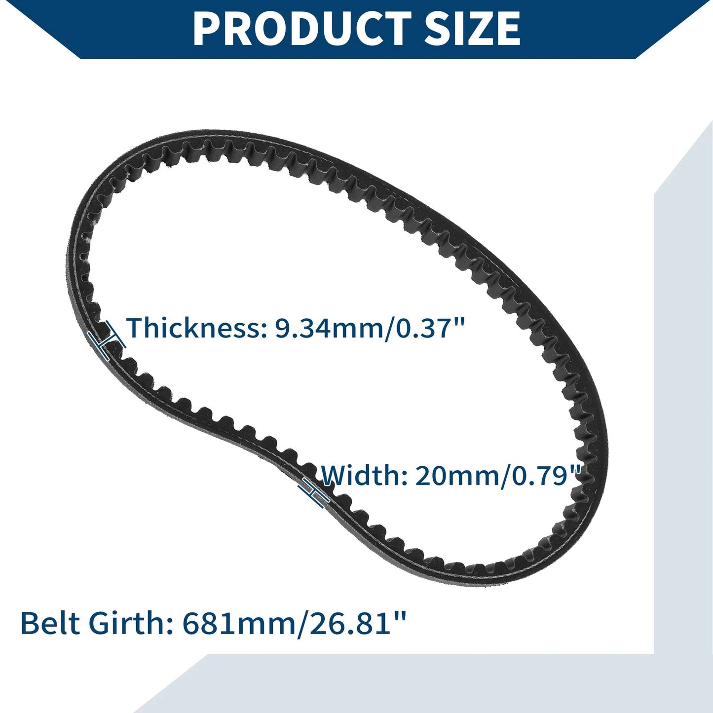Go Kart Drive Belt for KT196 Go-Kart (196cc, 6.5 Hp, 30 Series)