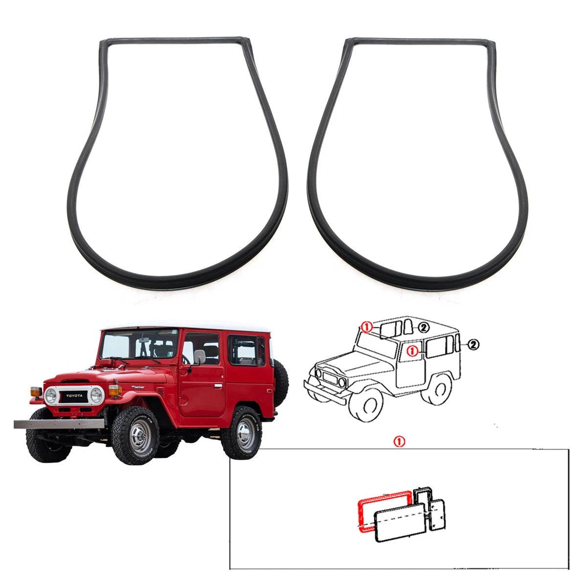 Side Quarter Window Weatherstrip for Toyota Land Cruiser (BJ41 HJ45)