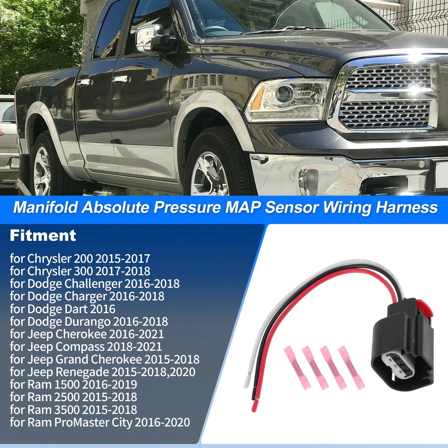 Manifold Pressure Sensor with Connector for Chrysler Dodge (2005–2010)