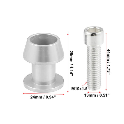 1 Pair M10x1.5 Silver Tone Swing Arm Spools Sliders for Kawasaki