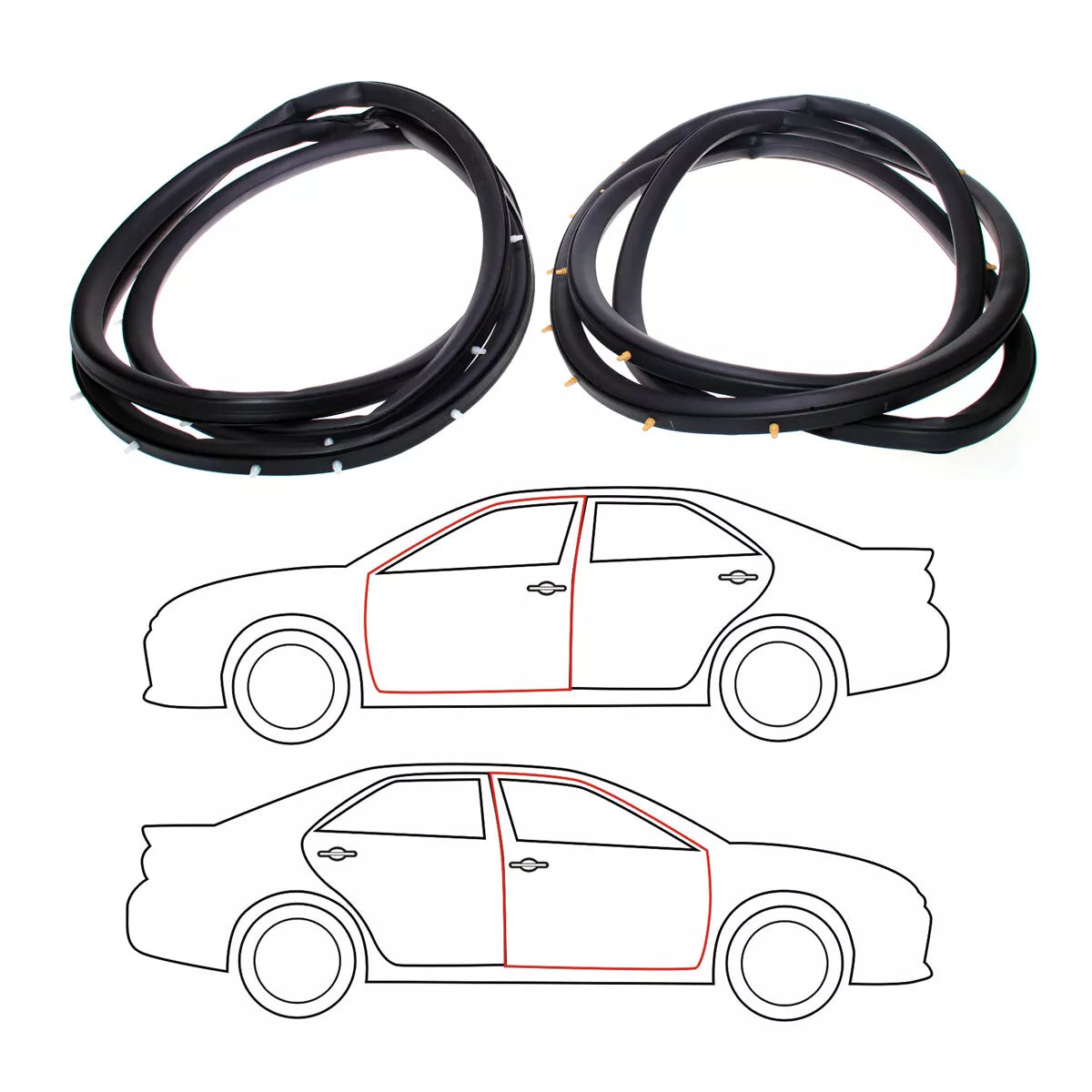 Front Door Weatherstrip x2 for Honda Accord Sedan DX 1994-1997