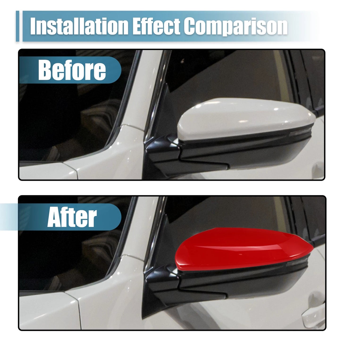 Left Side Mirror Corner Triangle Fender Cover Trim for Honda Civic (2016–2019) Red