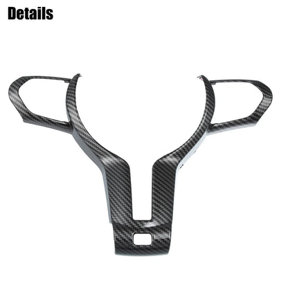 Steering Wheel Cover Trim Frame for BMW F20 F21 Carbon Fiber Pattern Black