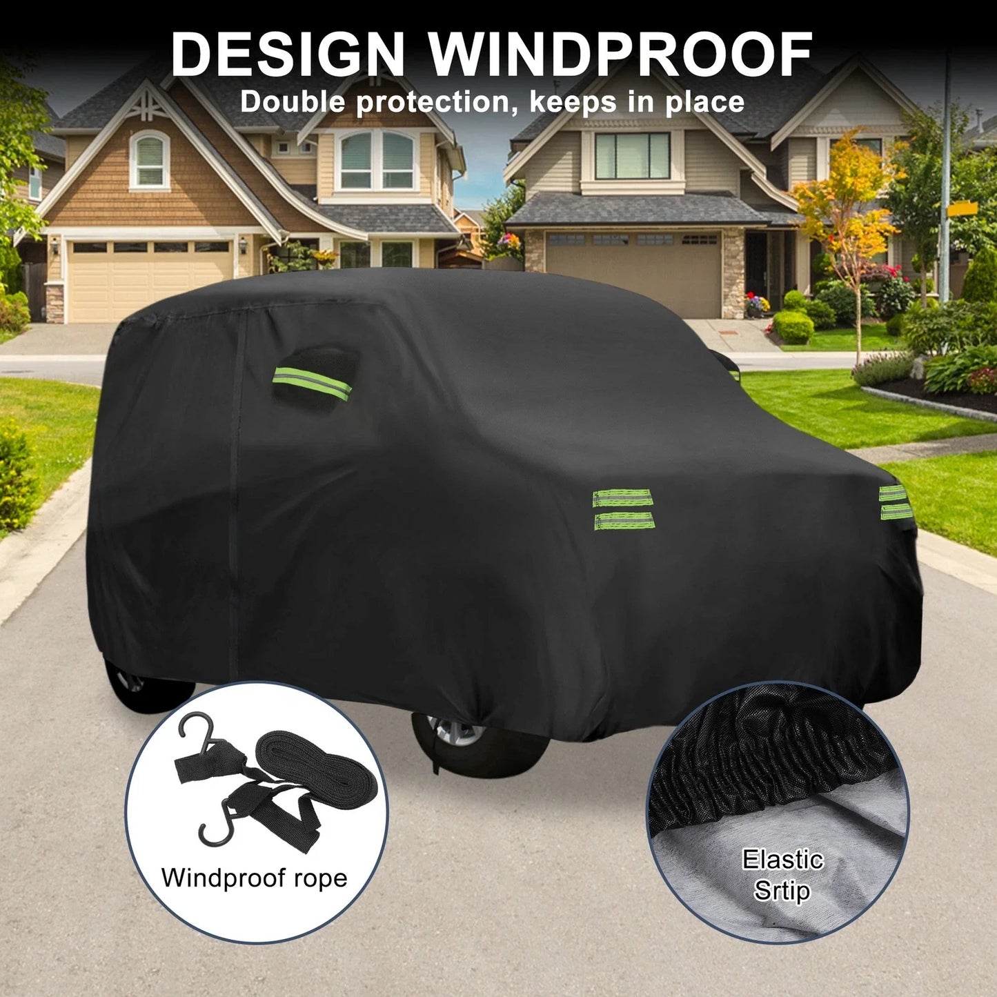 Waterproof Car Cover for Honda N-BOX, Inner Cotton, Black, 350x148x165cm