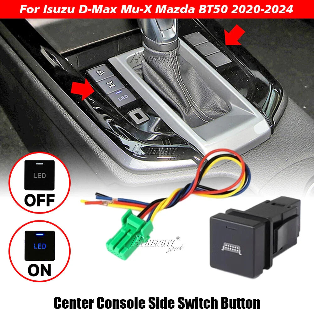 Black Gear Box Console Switch Button for Isuzu D-Max/Mazda BT50 (2020–2023)