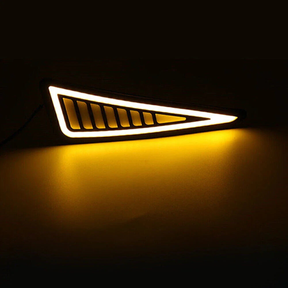 Universal DRL LED Daytime Running Lights for Car - White/Amber
