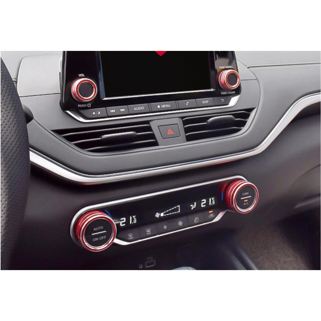 A/C Audio Switch Knob Ring Covers for Nissan Teana Altima (2019-2020) 4x Durable