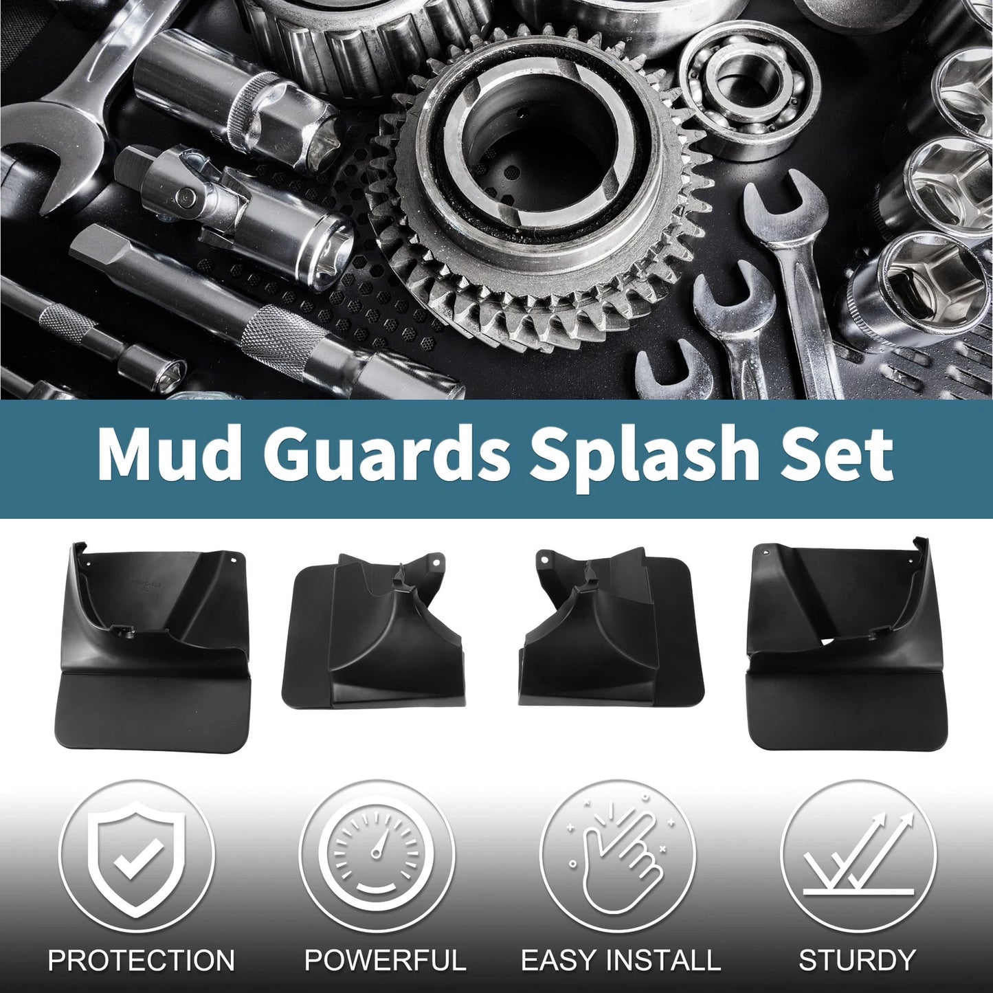 Set of 4 Mud Flaps Splash Guards for Toyota Land Cruiser Prado FJ120 (2003–2009)