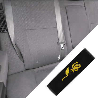 Car Seat Belt Cover Pad for Universal Fit (6.5x23cm) - Rose Print