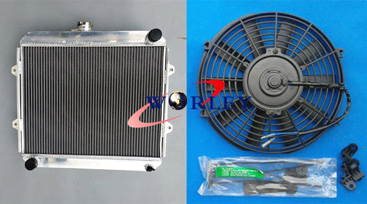 3 Row Aluminum Radiator + Fan for Toyota Hilux RN85 YN85 22R 2.4L (88-97)