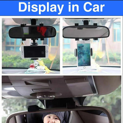 360° Rotation Rear View Mirror Smartphone Holder for Car