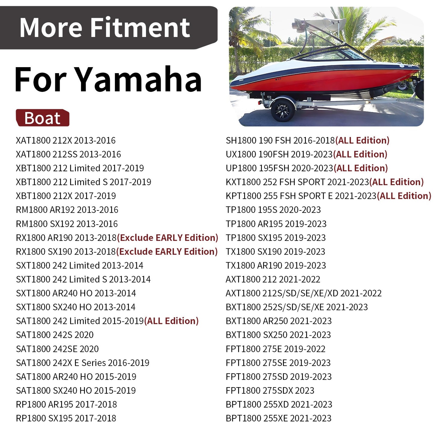 8x Rod Bearing for Yamaha FX VX 1800 (2002–2019)
