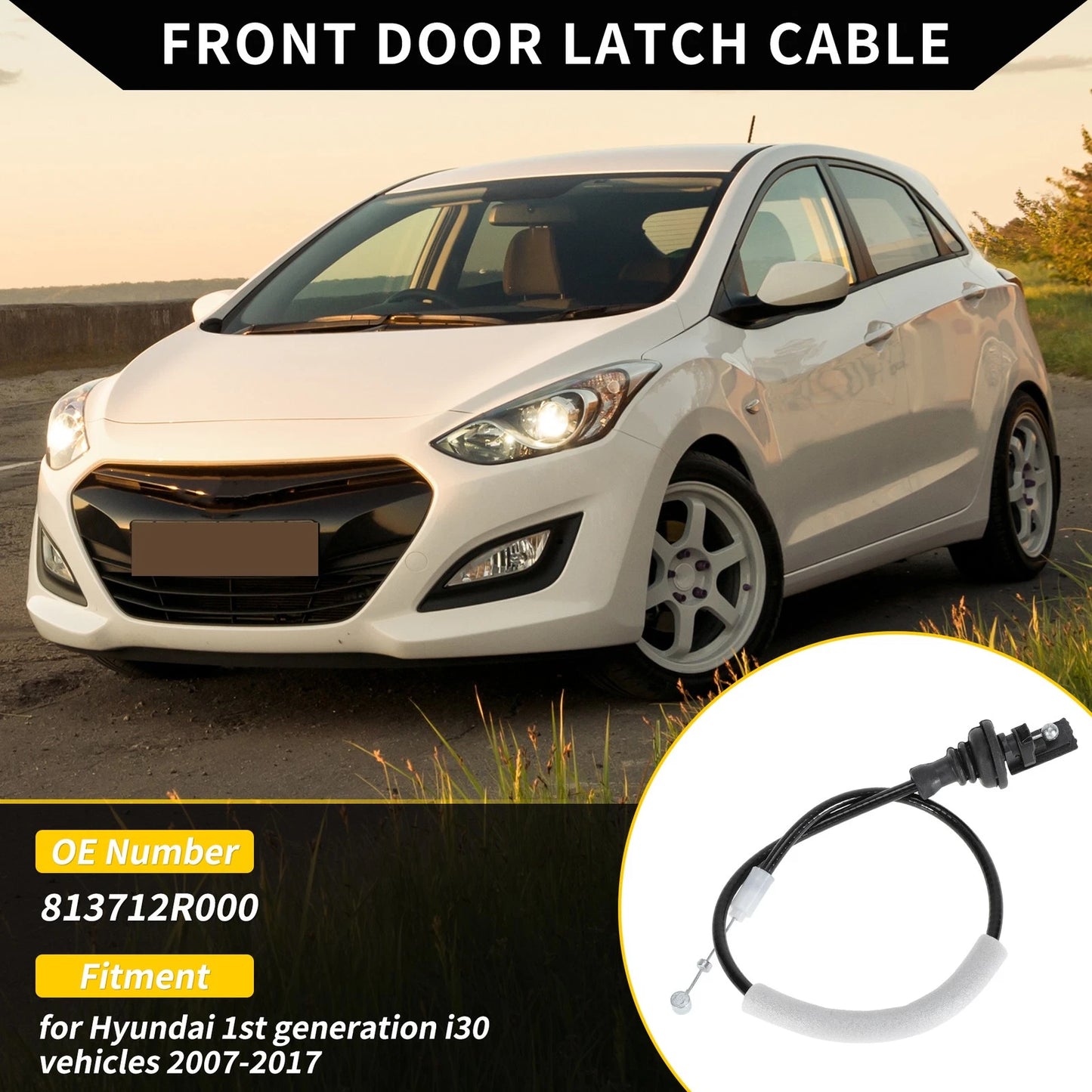 Interior Front Door Lock Cable for Hyundai i30 (2007–2017) No. 813712R000