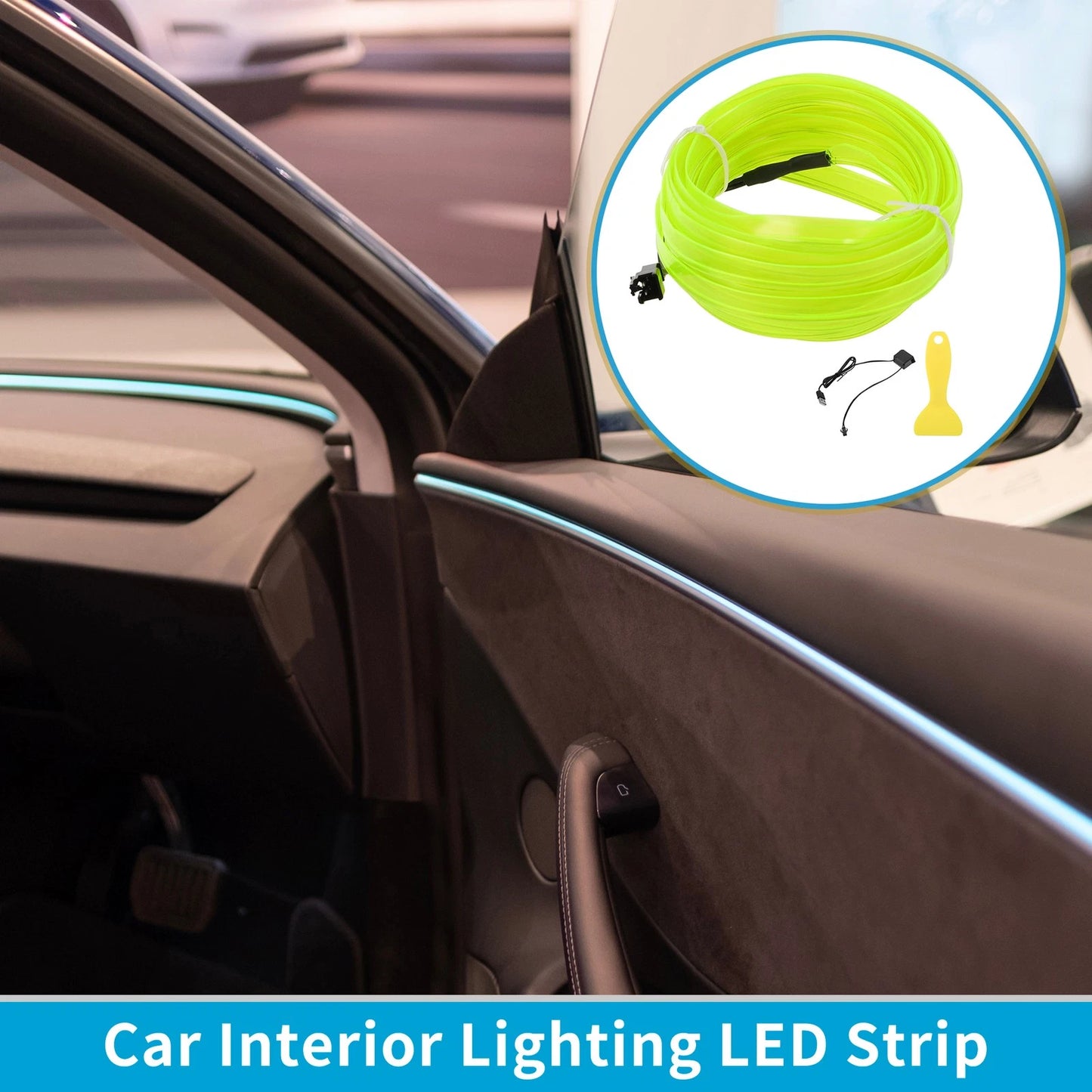 LED Strip Neon Wire for Car Decoration (5m, USB 5V)