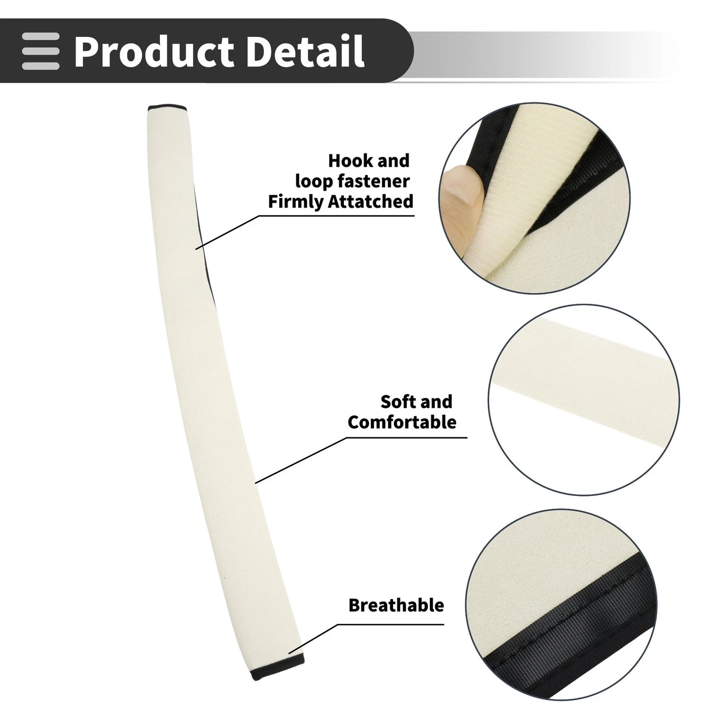 Beige Seat Belt Cover Pad for Universal Fit (75cm)