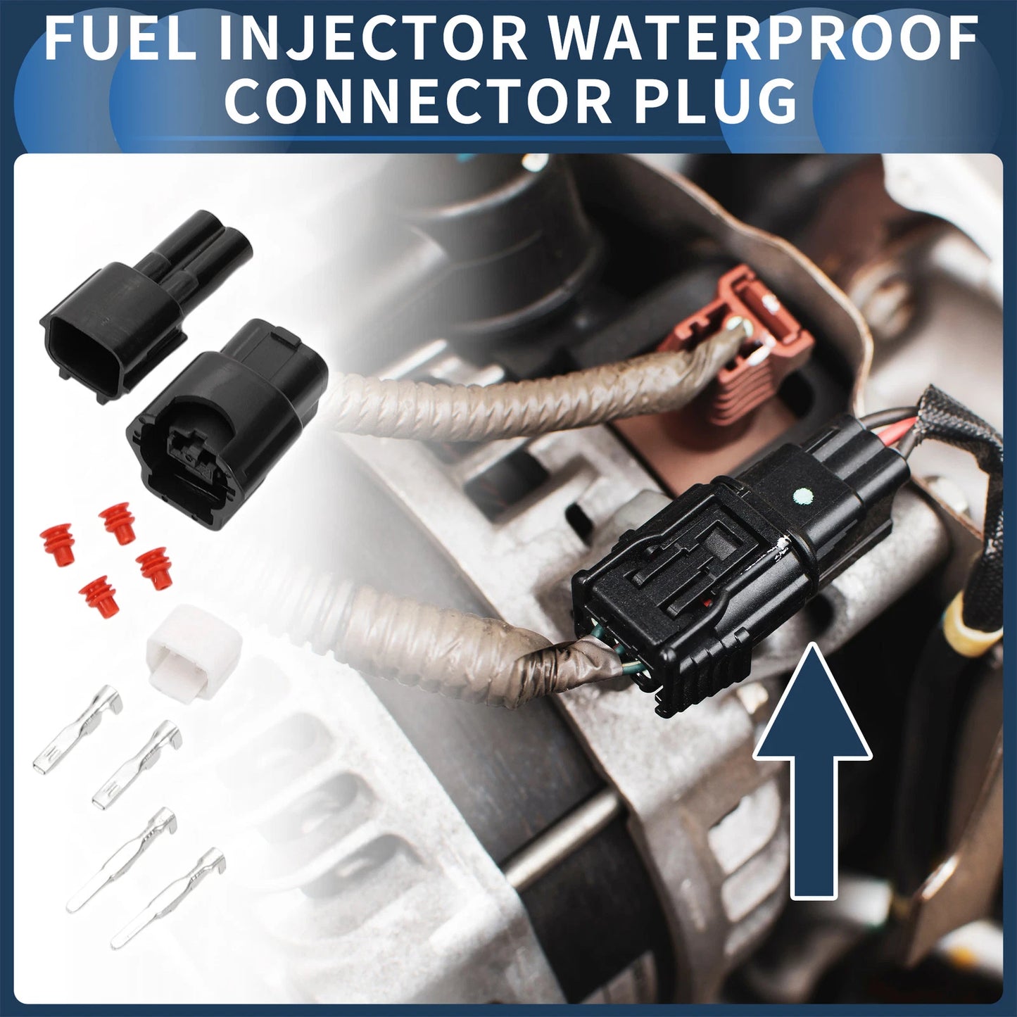 2 Pin Fuel Injector Waterproof Connector Plug for Nissan